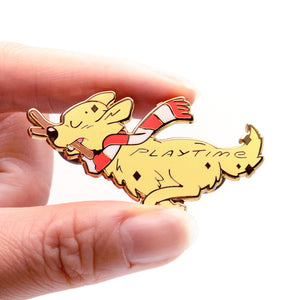 Playtime Golden Retriever Enamel Pin Brooches & Lapel Pins Flair Fighter   