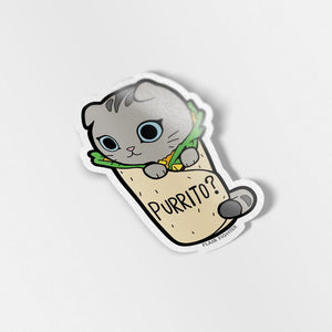 Purrito Cat Burrito Vinyl Sticker Decorative Stickers Flair Fighter