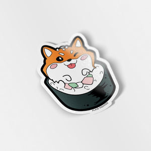 Red Shiba Inu Maki Sushi Roll Vinyl Sticker Decorative Stickers Flair Fighter