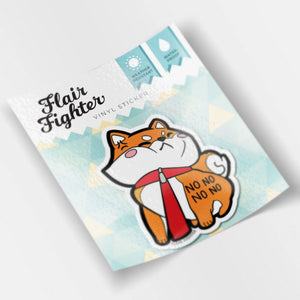 Stubborn Red Shiba Inu NO NO NO NO Vinyl Sticker Decorative Stickers Flair Fighter