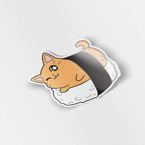 Salmon Sushi Cat Vinyl Sticker Decorative Stickers Flair Fighter