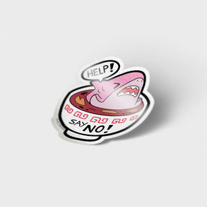 "Say No!" to Shark Fin Soup Vinyl Sticker Decorative Stickers Flair Fighter