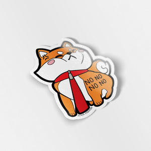 Stubborn Red Shiba Inu NO NO NO NO Vinyl Sticker Decorative Stickers Flair Fighter