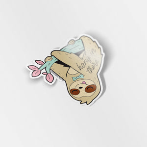 Hang in There Upside Down Sloth Vinyl Sticker Decorative Stickers Flair Fighter