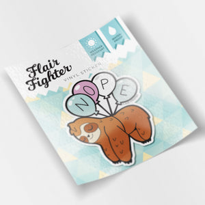 NOPE Balloon Sloth Vinyl Sticker Decorative Stickers Flair Fighter