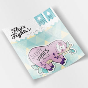 Sleepy Vibes Only Sleeping Sloth Vinyl Sticker Decorative Stickers Flair Fighter