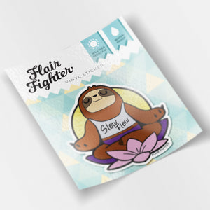 Slow Flow Yoga Meditation Sloth Vinyl Sticker Decorative Stickers Flair Fighter