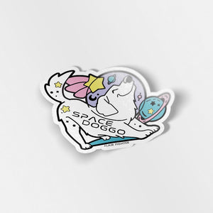 Space Doggo Golden Retriever Vinyl Sticker Decorative Stickers Flair Fighter