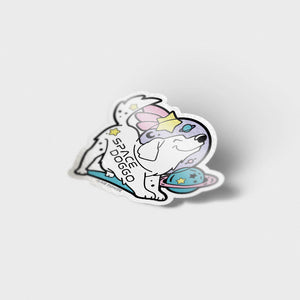 Space Doggo Golden Retriever Vinyl Sticker Decorative Stickers Flair Fighter