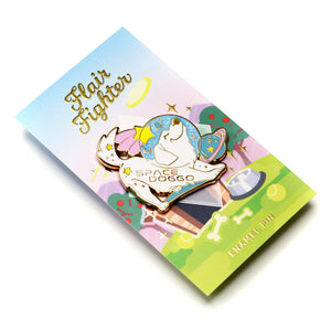 Space Doggo Golden Retriever Enamel Pin Brooches & Lapel Pins Flair Fighter