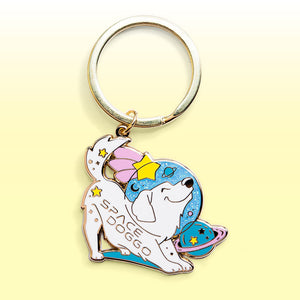 Space Doggo Golden Retriever Enamel Keychain  Flair Fighter