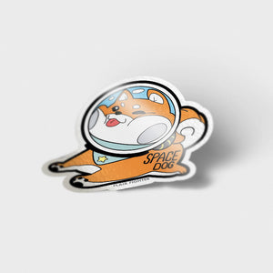 Red Shiba Inu Space Dog Vinyl Sticker Decorative Stickers Flair Fighter