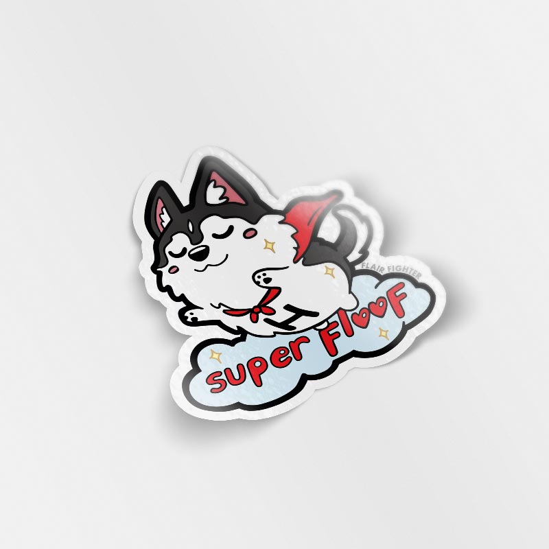 Super Floof Hero Husky Vinyl Sticker Decorative Stickers Flair Fighter   