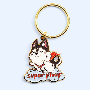 Super Floof Hero Husky Enamel Keychain  Flair Fighter