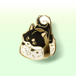Black & Tan Shiba Inu Sushi Enamel Pin Brooches & Lapel Pins Flair Fighter