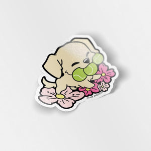 Golden Retriever Tennis Balls Vinyl Sticker Decorative Stickers Flair Fighter