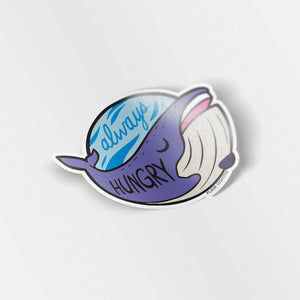 "Always Hungry" Blue Whale Vinyl Sticker Decorative Stickers Flair Fighter