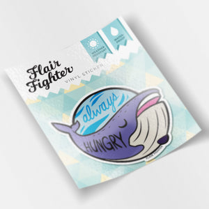"Always Hungry" Blue Whale Vinyl Sticker Decorative Stickers Flair Fighter