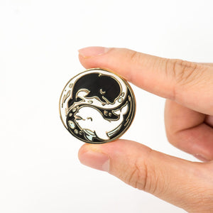Yin Yang Beluga Whales Enamel Pin Brooches & Lapel Pins Flair Fighter