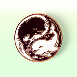 Yin Yang Beluga Whales Enamel Pin Brooches & Lapel Pins Flair Fighter