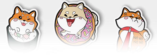 Shiba Inu Smiling Laughing Vinyl Decal Sticker Dog