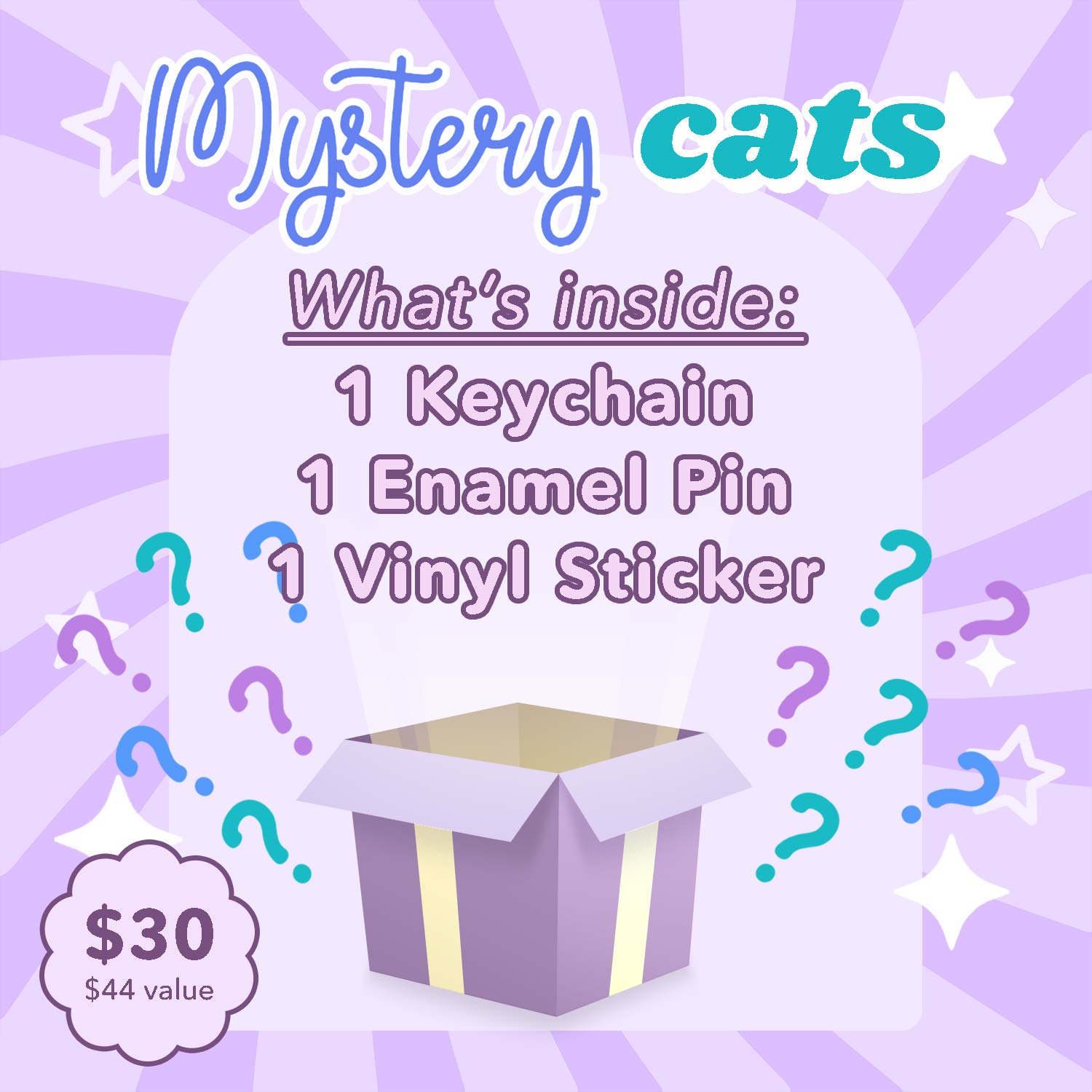 Mystery Cat 3-Pack Brooches & Lapel Pins Flair Fighter   