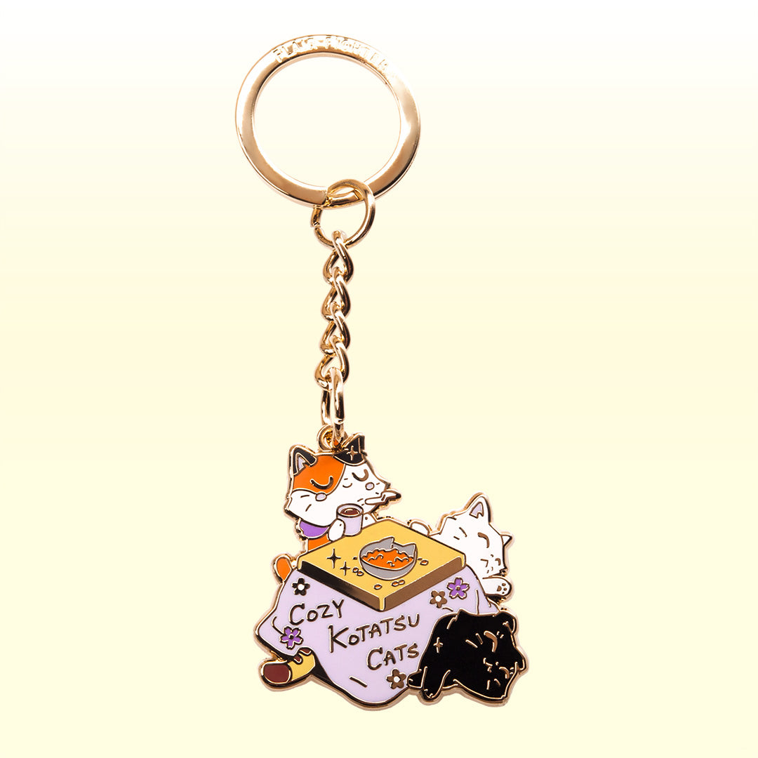 Cozy Kotatsu Cats Enamel Keychain Keychain Flair Fighter   