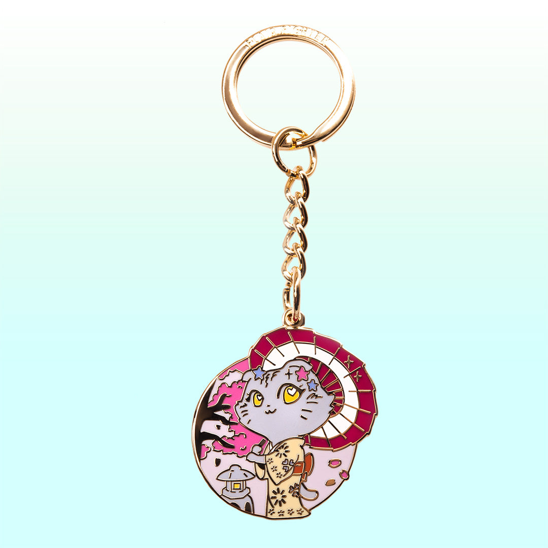 Kimono Cat Enamel Keychain Keychain Flair Fighter   