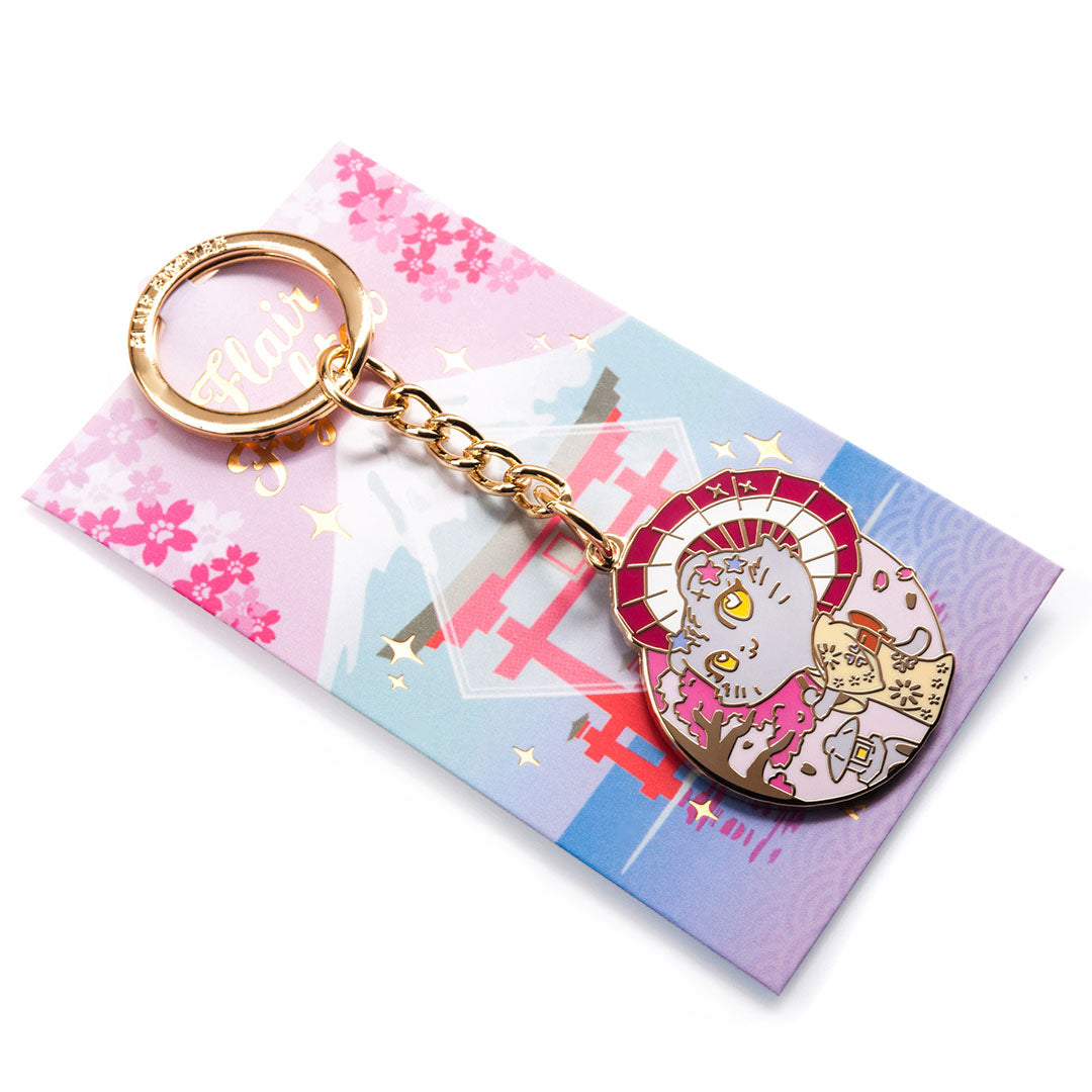 Kimono Cat Enamel Keychain Keychain Flair Fighter   