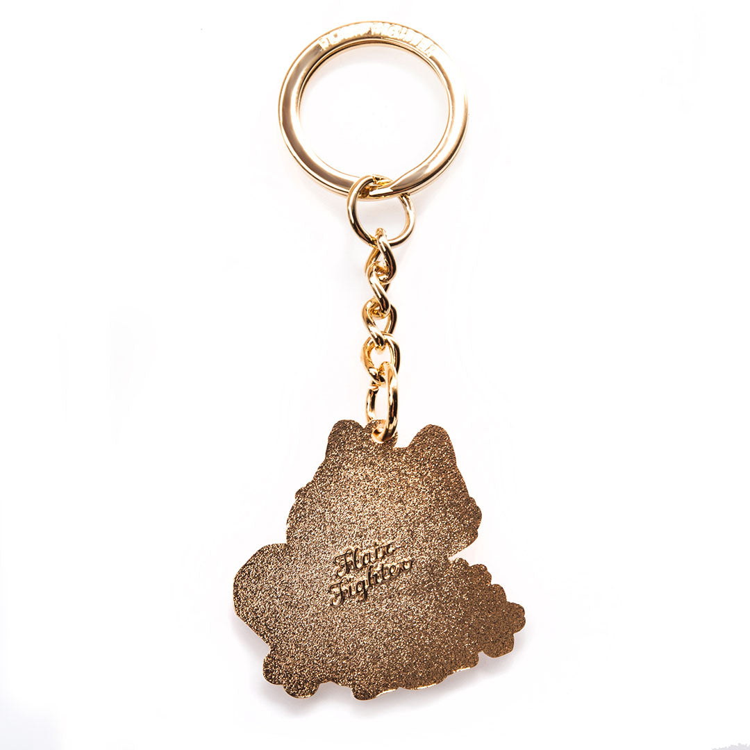 Lucky Cat (White) Maneki-Neko Enamel Keychain Keychain Flair Fighter   