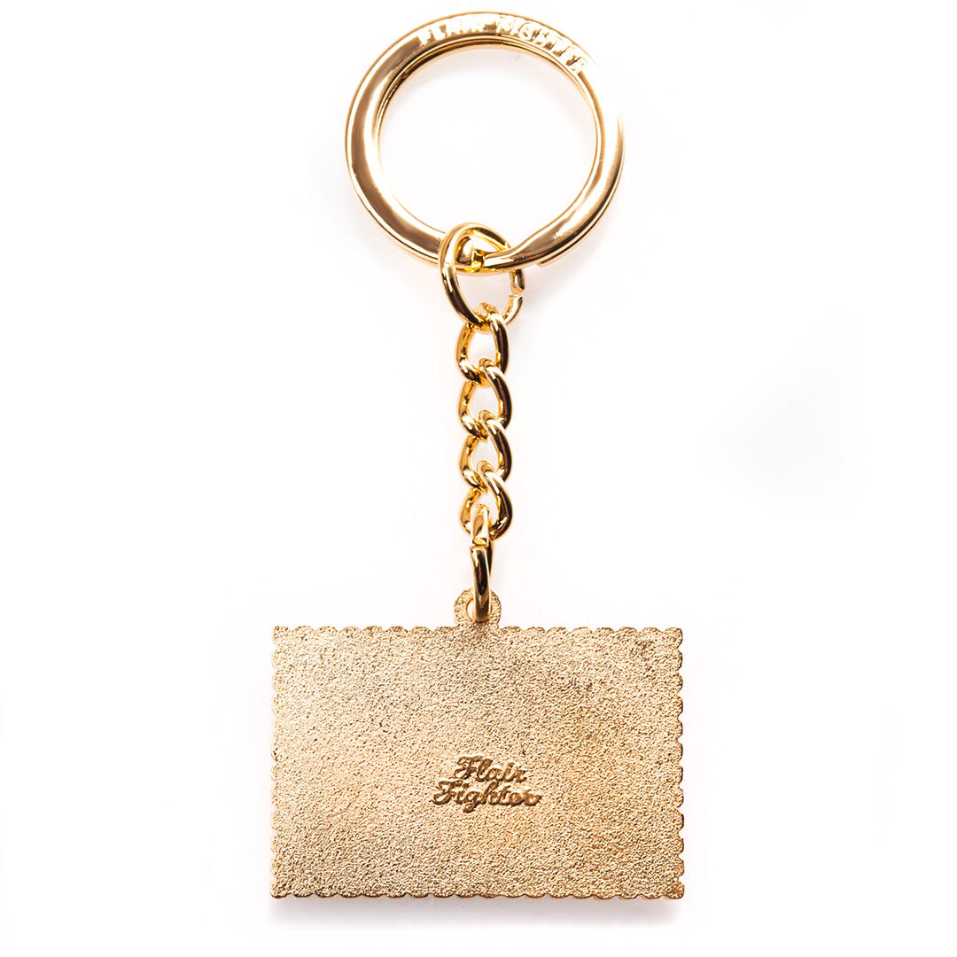 Meowt Fuji Cat Stamp Enamel Keychain Keychain Flair Fighter   