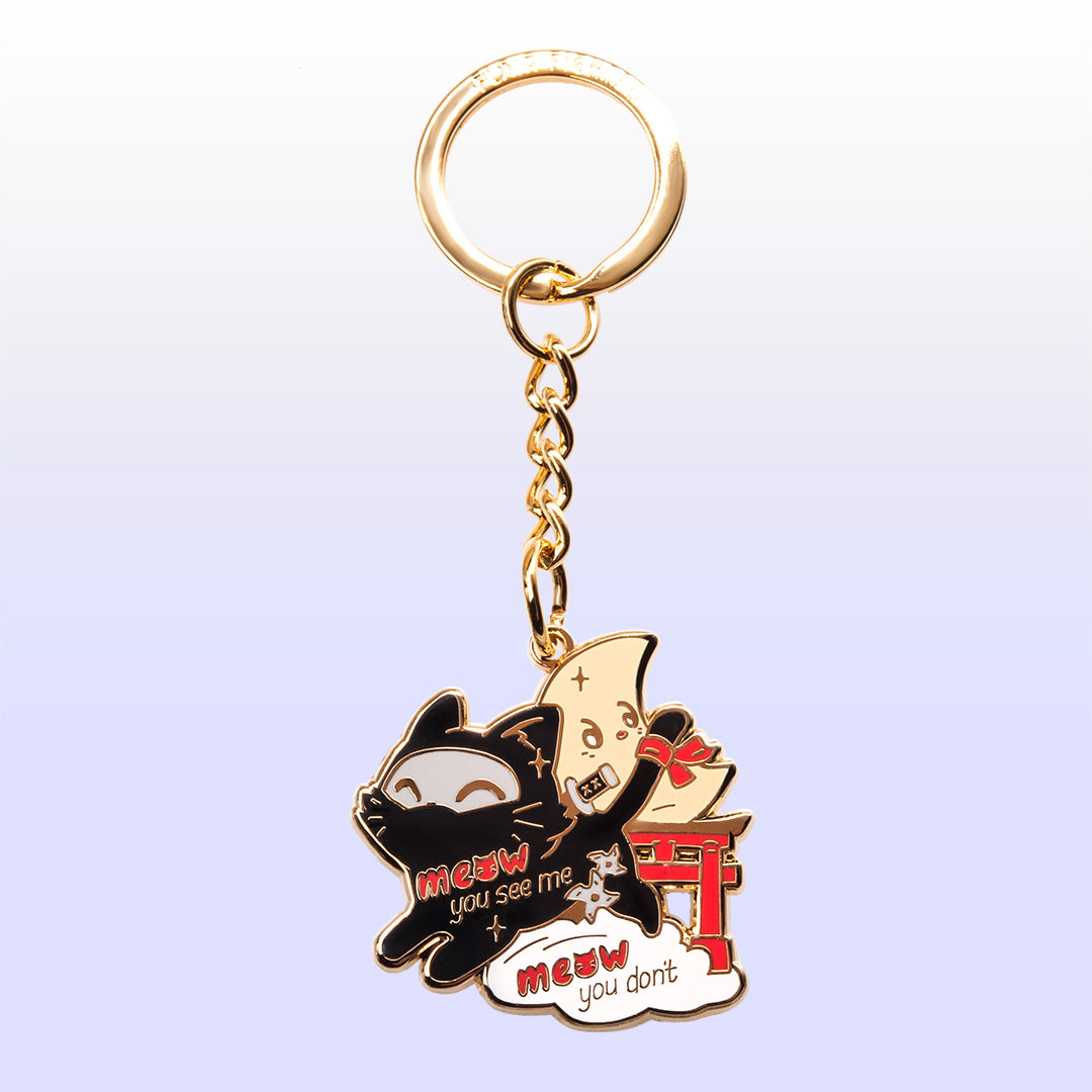 Ninja Cat Enamel Keychain Keychain Flair Fighter   