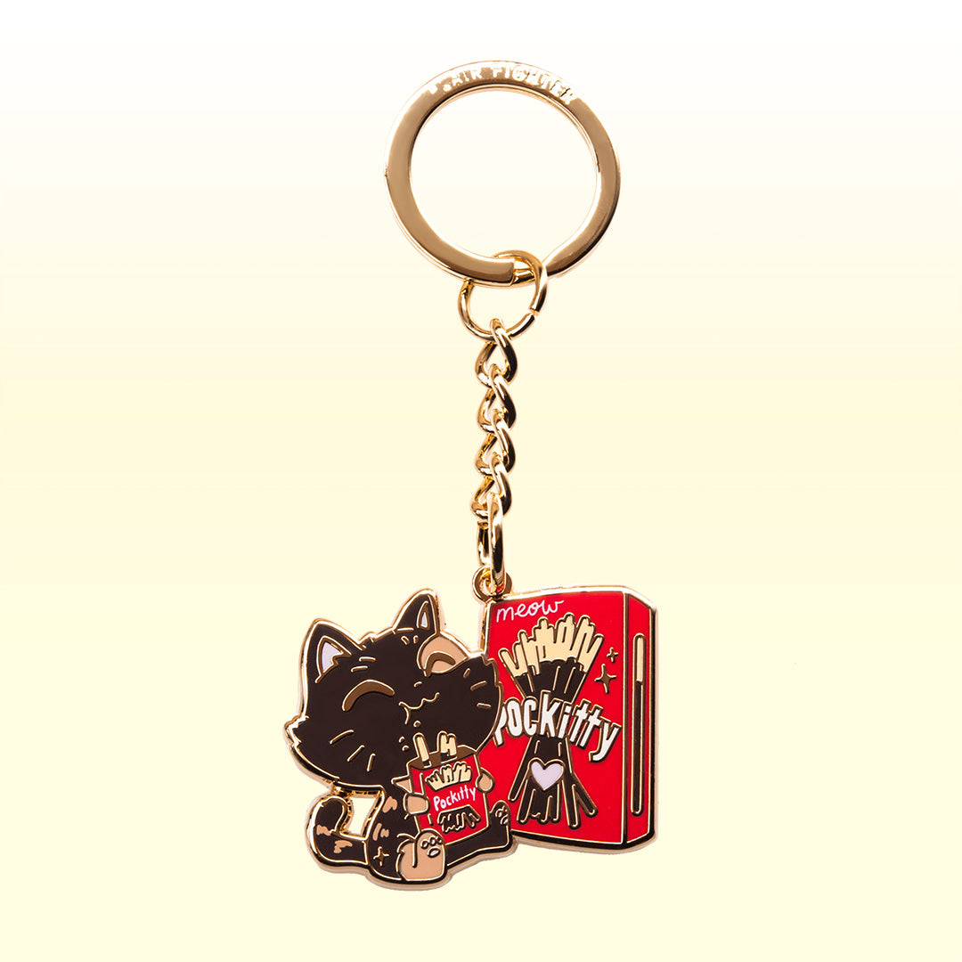 Pockitty Cat Enamel Keychain Keychain Flair Fighter   