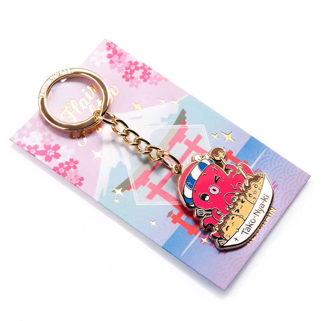 Tako-Nya-Ki Kitties Enamel Keychain Keychain Flair Fighter   