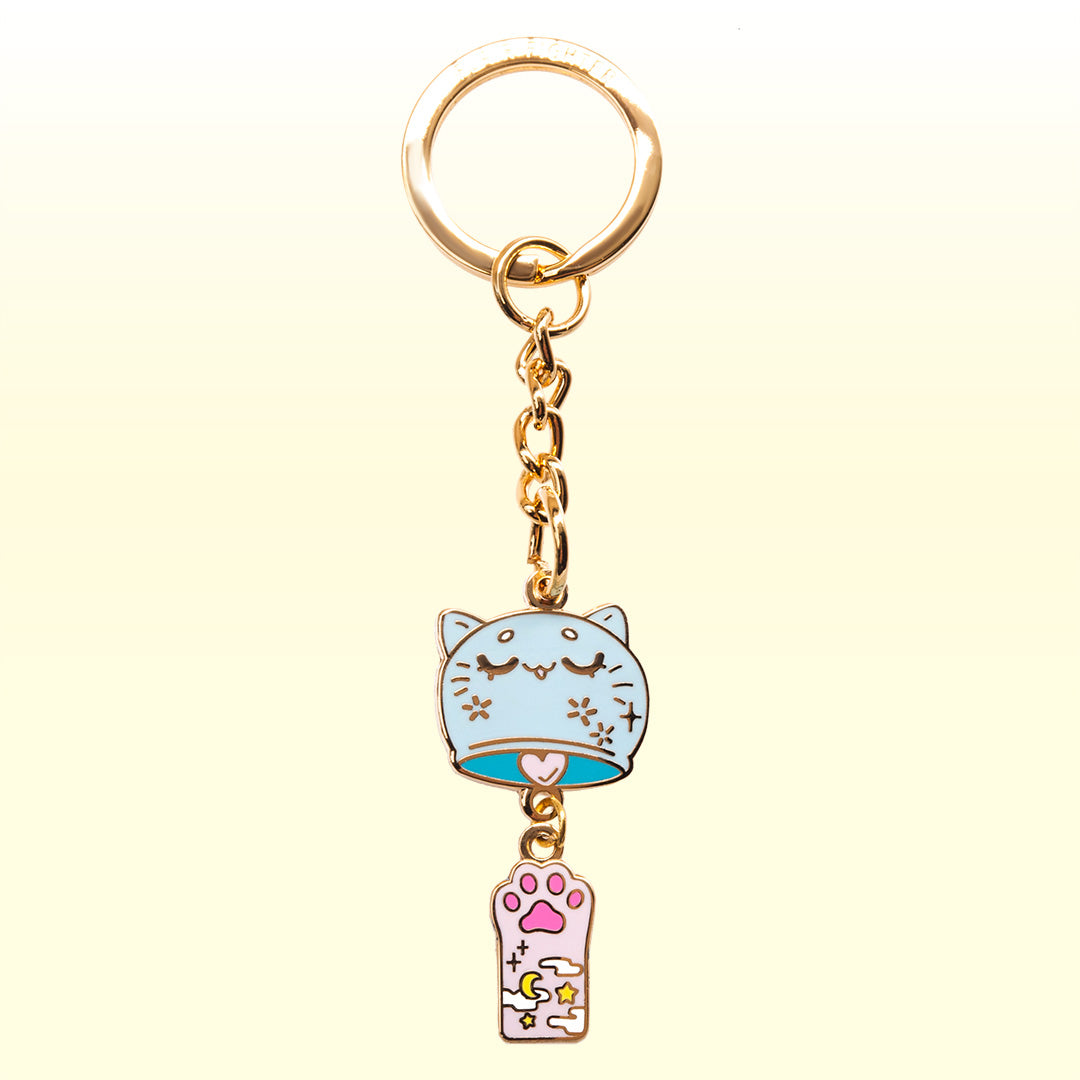 Cat Wind Chime Enamel Keychain Keychain Flair Fighter   