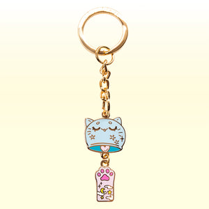 Cat Wind Chime Enamel Keychain Keychain Flair Fighter   