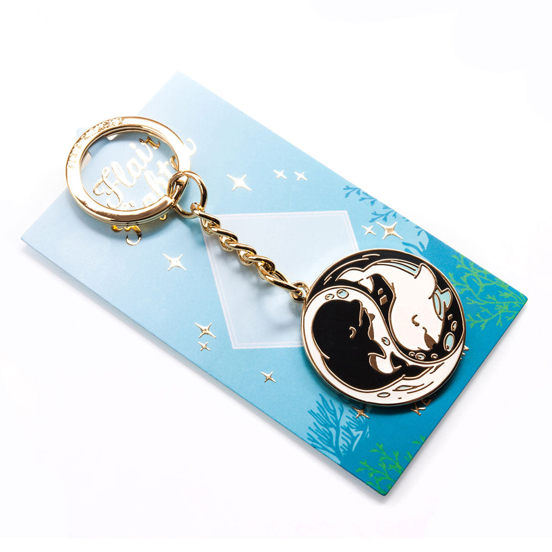 Yin Yang Beluga Whales Cute Hard Enamel Keychain - Flair Fighter