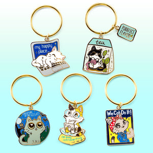 Caturday Best Sellers Enamel Keychains SET A [5 PCS] Keychains Flair Fighter   