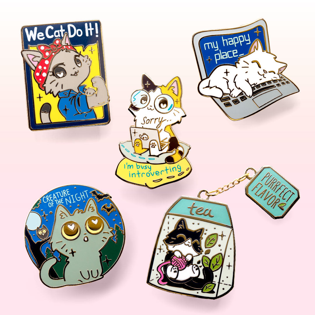 Caturday Best Sellers Enamel Pins SET A [5 PCS] Brooches & Lapel Pins Flair Fighter   