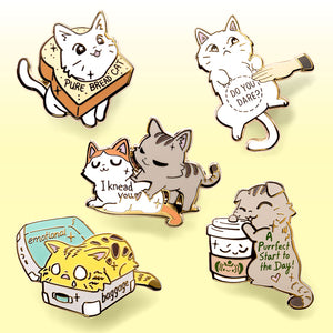 Caturday Best Sellers Enamel Pins SET C [5 PCS] Brooches & Lapel Pins Flair Fighter   
