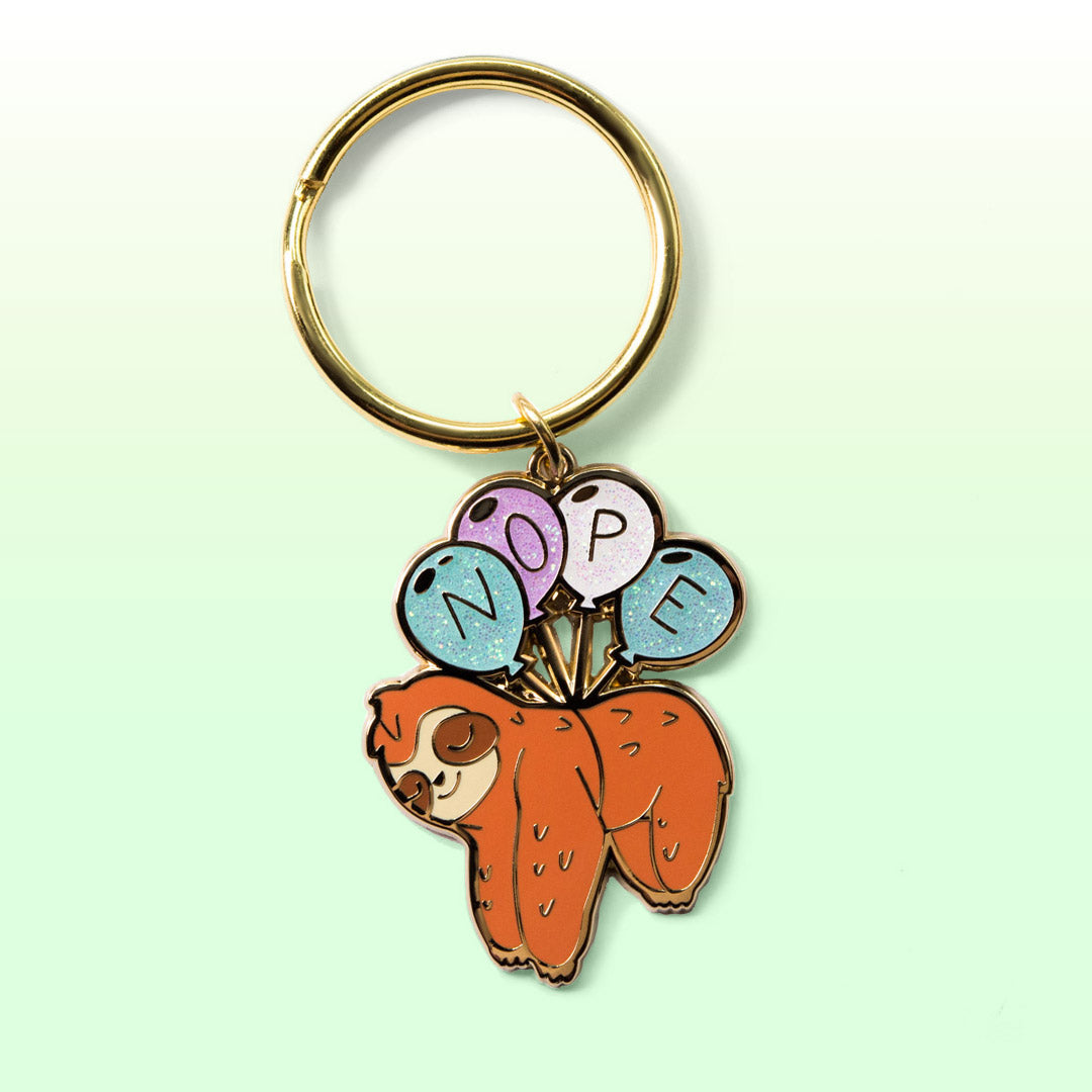 NOPE Balloon Sloth Enamel Keychain Flair Fighter