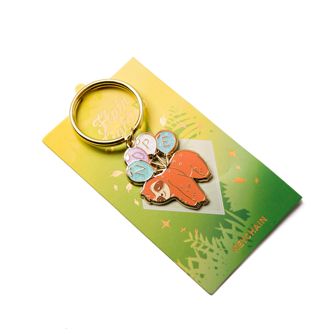 NOPE Balloon Sloth Enamel Keychain Flair Fighter
