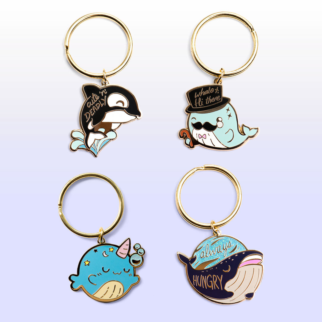 Whale Collection Enamel Keychains SET [4 PCS] Keychains Flair Fighter   