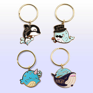 Whale Collection Enamel Keychains SET [4 PCS] Keychains Flair Fighter   