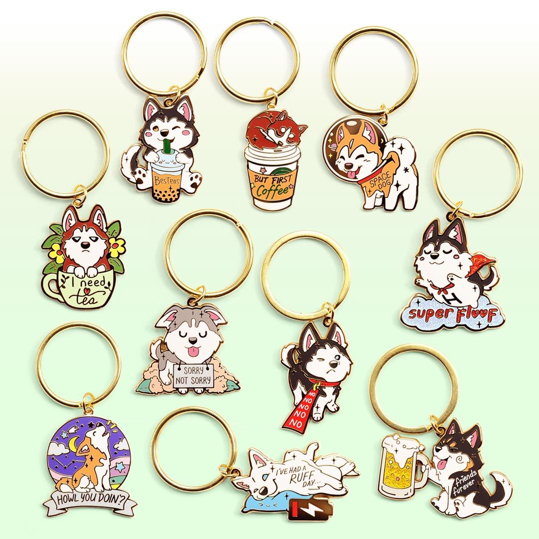 Husky Collection Enamel Keychains FULL SET [10 PCS] Keychains Flair Fighter   