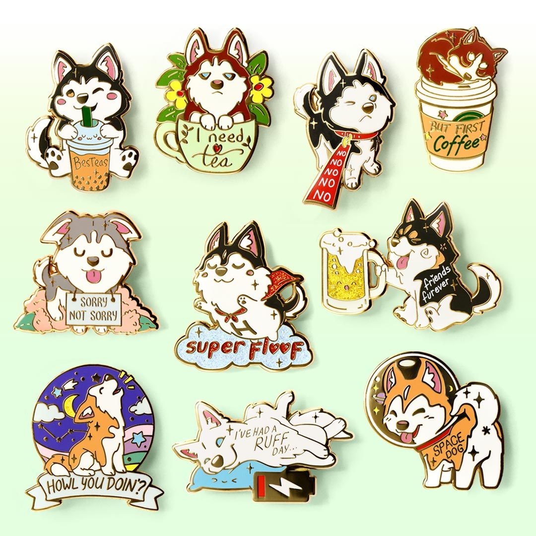 Husky Collection Enamel Pins FULL SET [10 PCS] Brooches & Lapel Pins Flair Fighter   