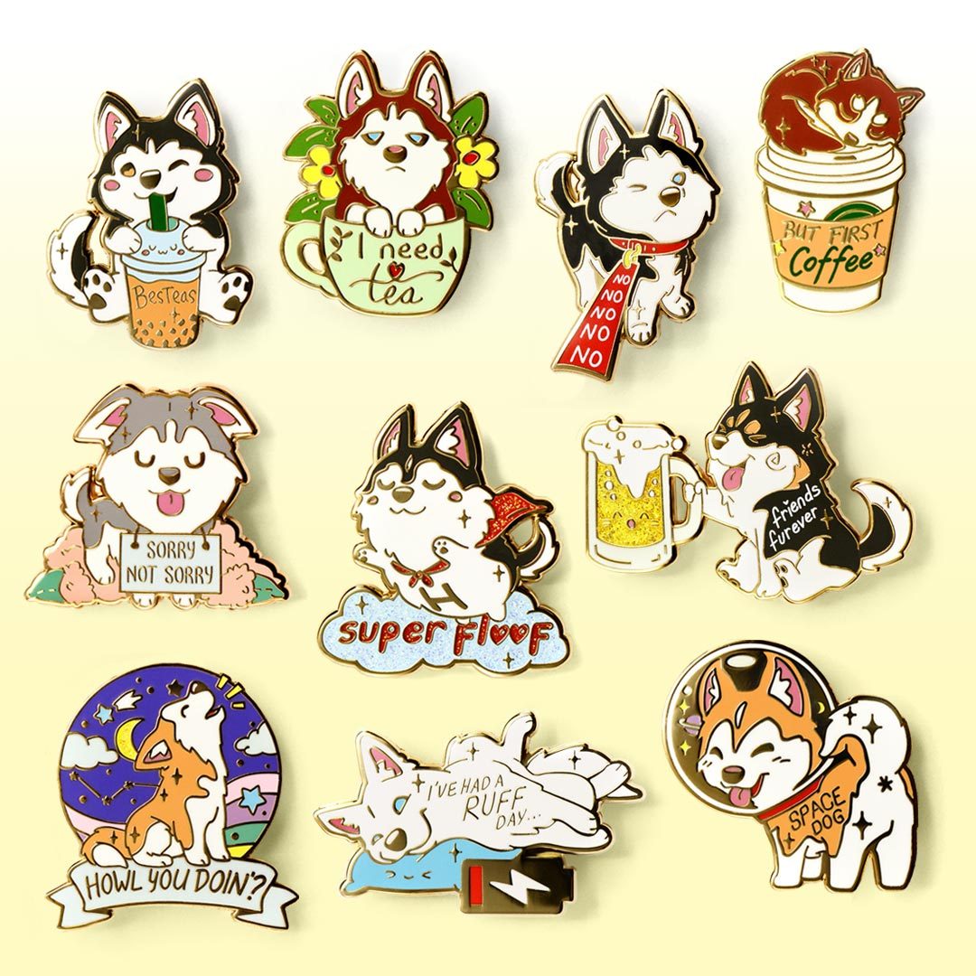 Husky Collection Enamel Pins FULL SET [10 PCS] Brooches & Lapel Pins Flair Fighter   