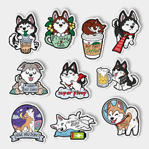 Husky Vinyl Stickers FULL SET [10 PCS] Decorative Stickers Flair Fighter   