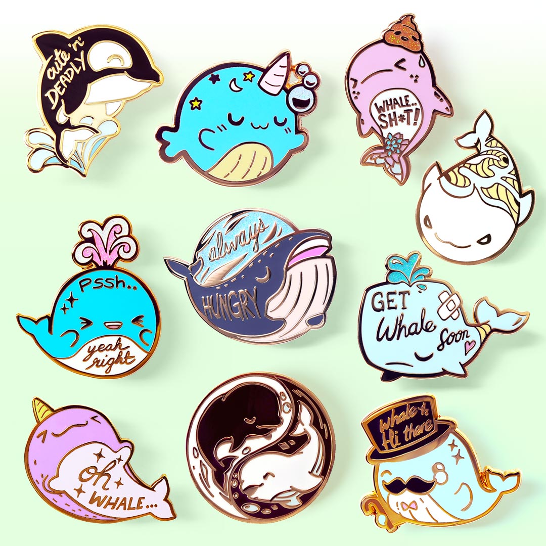 Whale Collection Enamel Pin FULL SET [10 PCS] Brooches & Lapel Pins Flair Fighter   