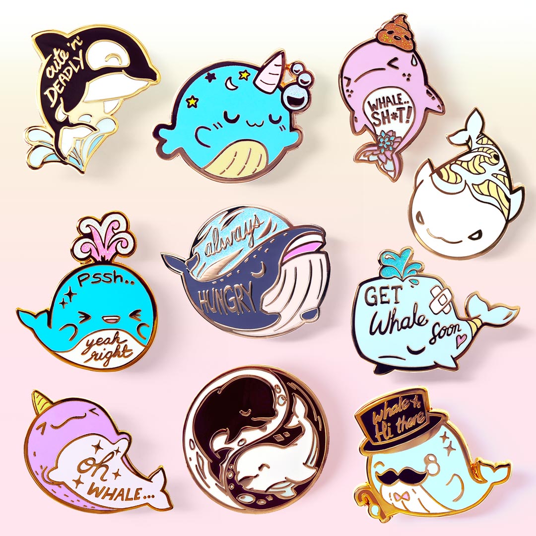 Whale Collection Enamel Pin FULL SET [10 PCS] Brooches & Lapel Pins Flair Fighter   